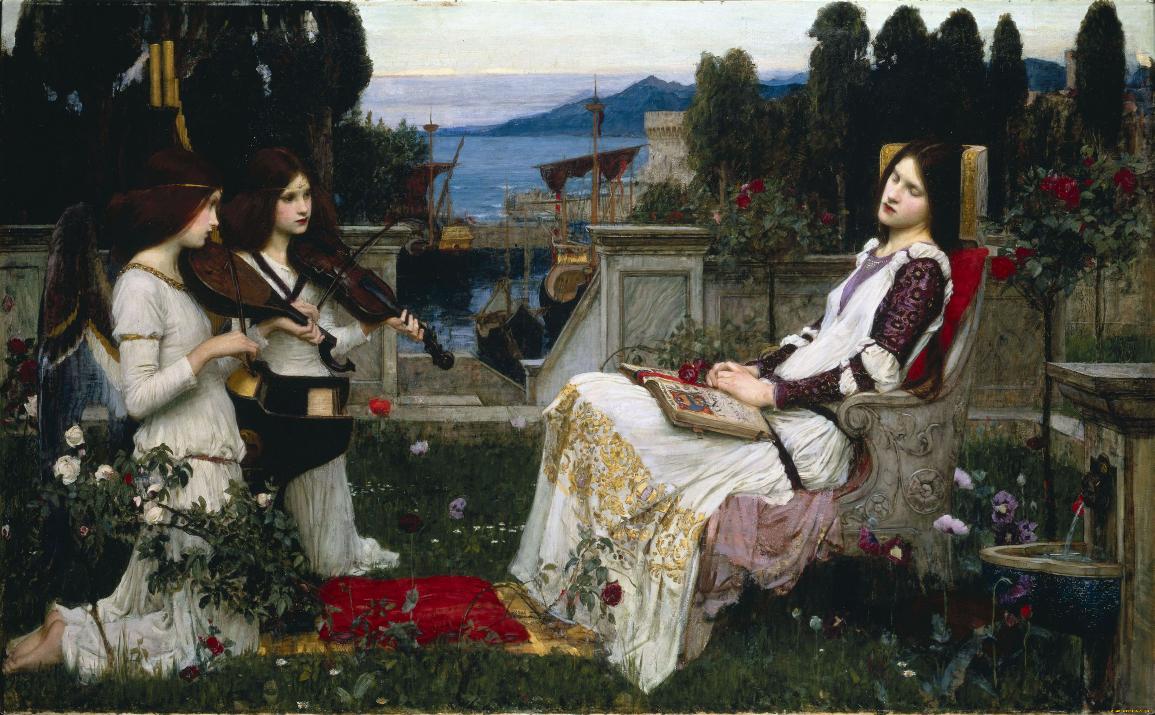 saint, cecilia, , john, william, waterhouse, 